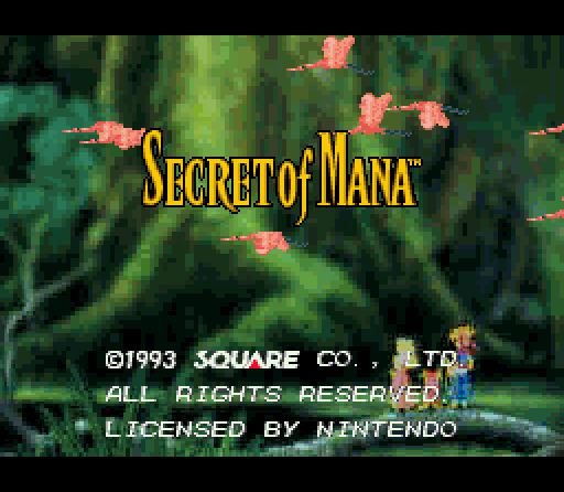 Captura de pantalla de la pantalla del título, que cuenta con un secuencia introductoria con un breve resumen de la historia.