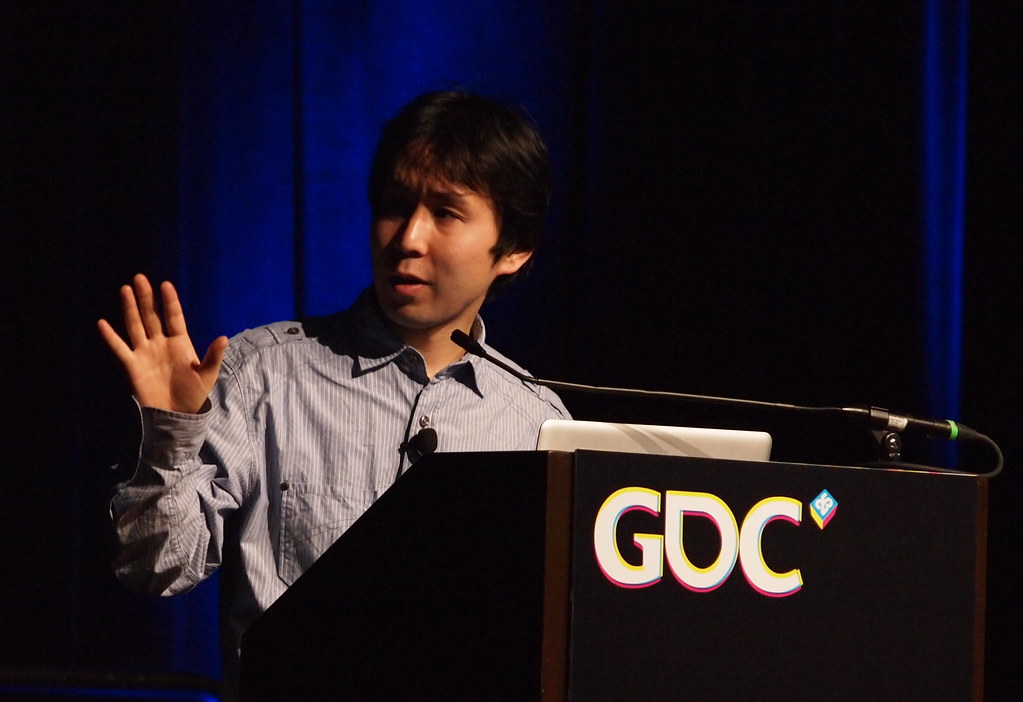 Daisuke Amaya en la Game Developers Conference de 2011.