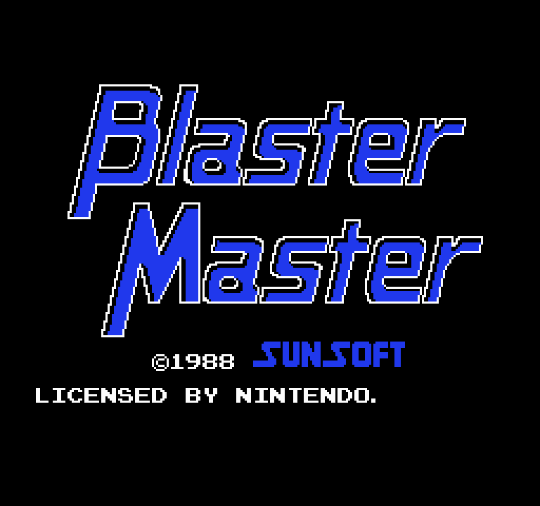 Pantalla del título de la versión europea de Blaster Master.