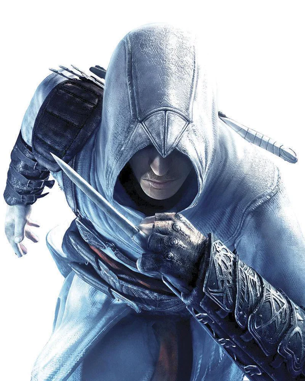 Altaïr, uno de nuestros protagonistas con la "Hoja Oculta", el arma más emblemática de la franquicia Assassin's Creed