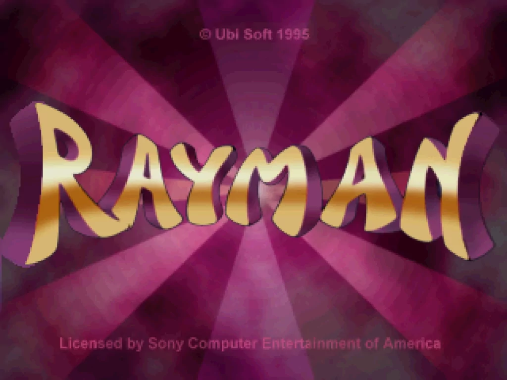 Pantalla del título de la versión para PlayStation de Rayman.