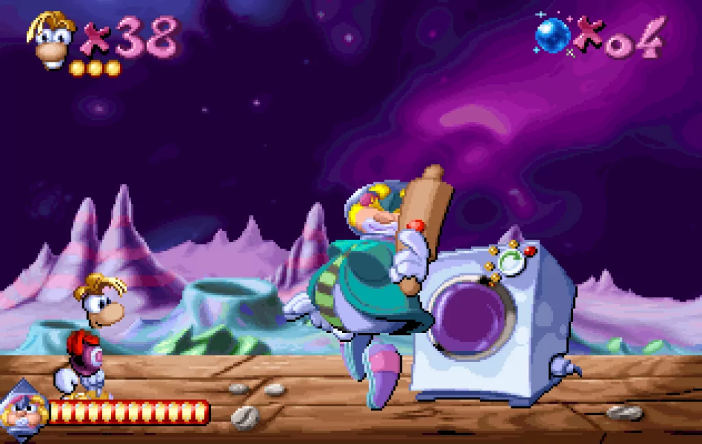 Captura que muestra el combate contra Space Mama.