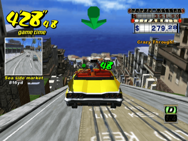 Captura de pantalla de Crazy Taxi, en su versión para Gamecube.