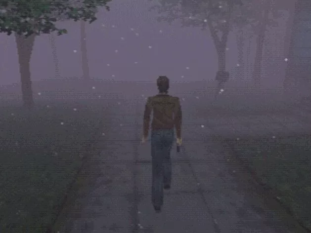 Captura de pantalla de Silent Hill, que muestra la densa niebla que hizo famoso al título.