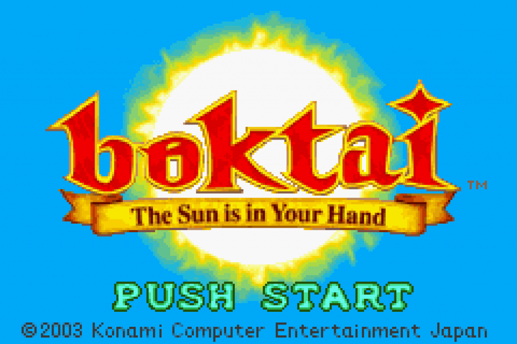 Pantalla del título de Boktai: The Sun is in Your Hand.