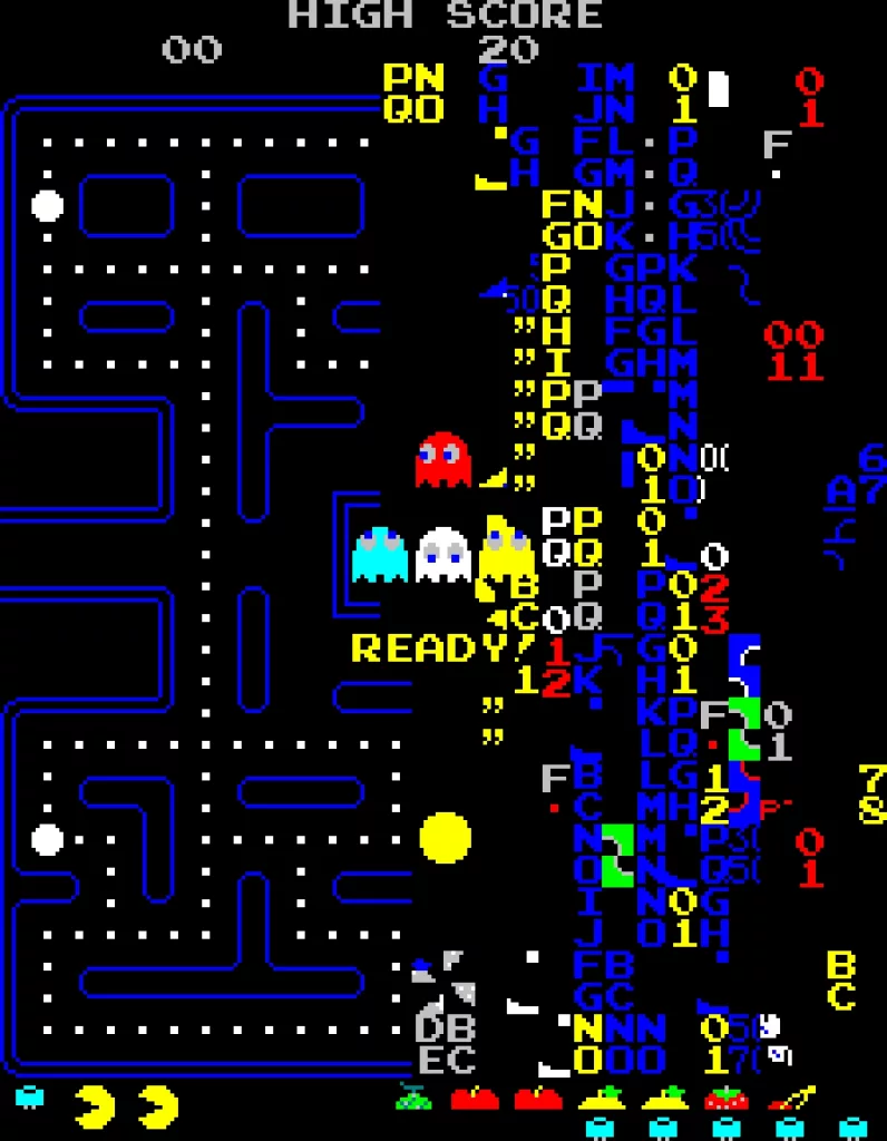 Imagen de la 'killscreen' de Pac-Man.