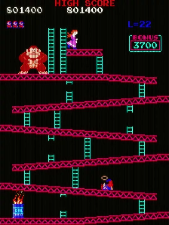 Captura de pantalla de la 'killscreen' de Donkey Kong.