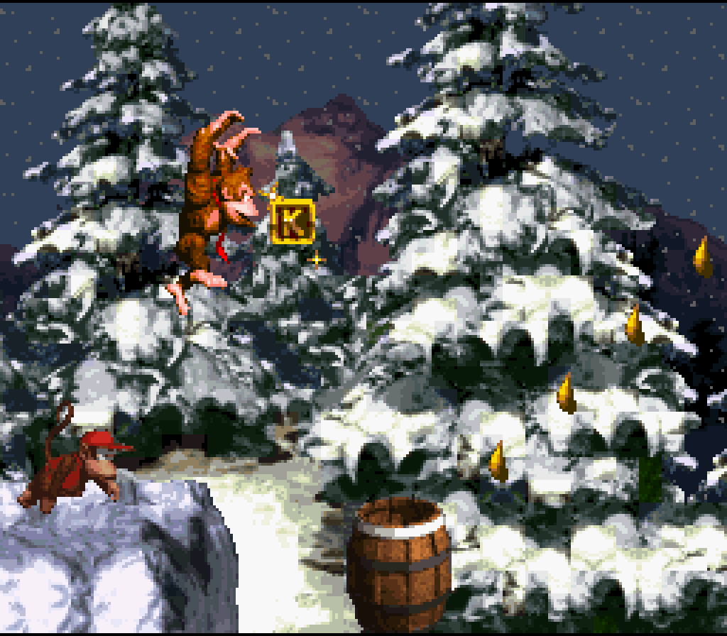 Captura de pantalla de Donkey Kong Country.