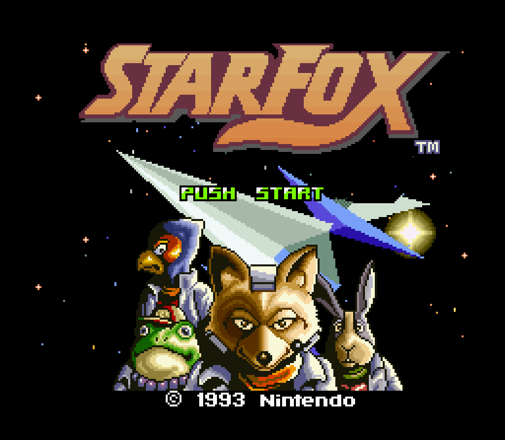 Pantalla del título de Star Fox.