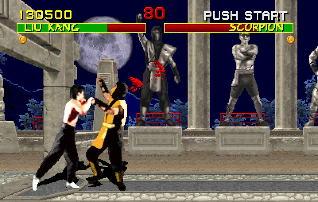 Captura de pantalla de Mortal Kombat, en su versión para arcade.