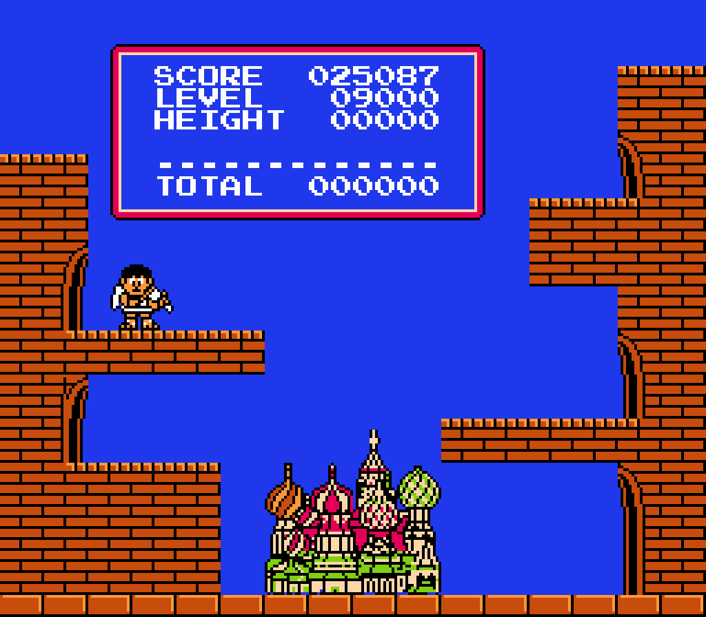 Captura de pantalla del recuento de puntuación en Tetris.