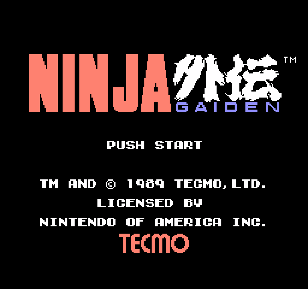 Pantalla del título de Ninja Gaiden.